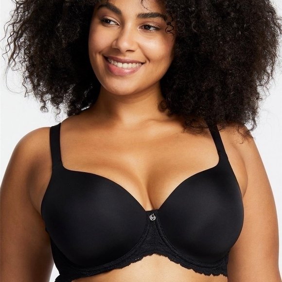NWT Black Underwire Montelle Intimates Pure Plus Full Coverage T-Shirt Bra 34D - Picture 1 of 6